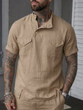 Casual Relaxed Fit Fusion Shirt Shorts Set
