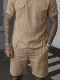 Casual Relaxed Fit Fusion Shirt Shorts Set