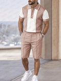 Urban Athleisure Colorblock Polo Shirt Set