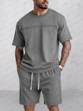 Athleisure Seam Detail T-Shirt Shorts Set