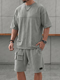 Athleisure Relaxed Fit T-Shirt and Cargo Shorts Set