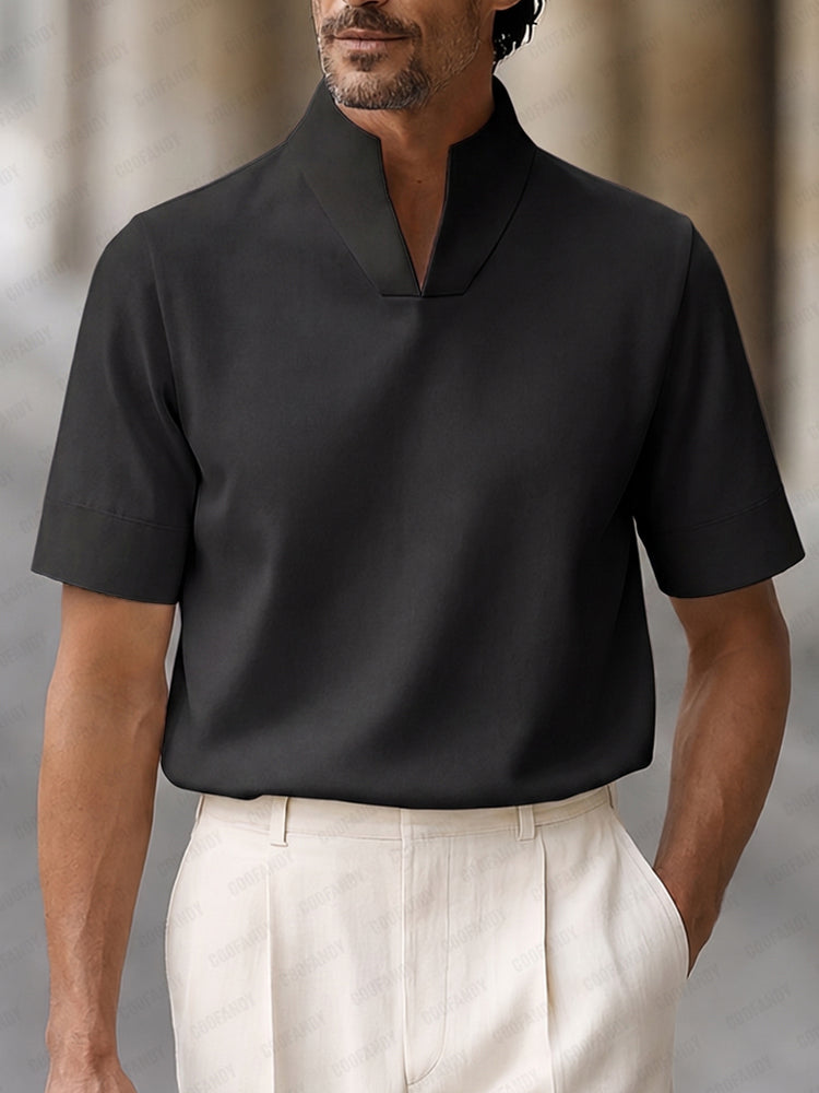 Men's Urban Minimalist Stand Collar Short Sleeve Top – COOFANDY
