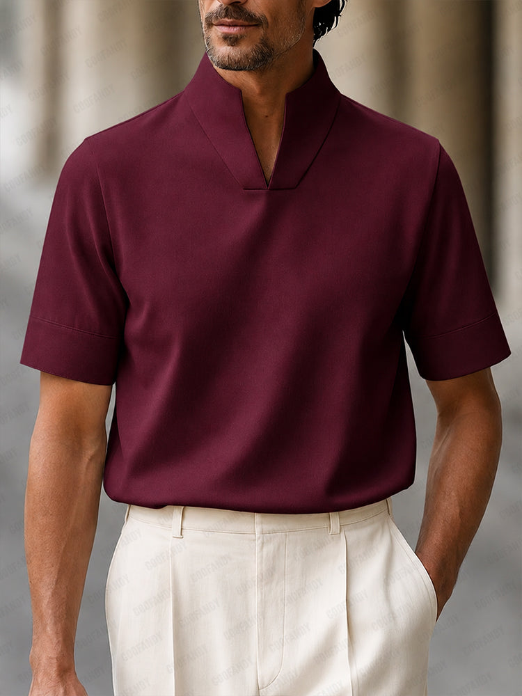 Men's Urban Minimalist Stand Collar Short Sleeve Top – COOFANDY