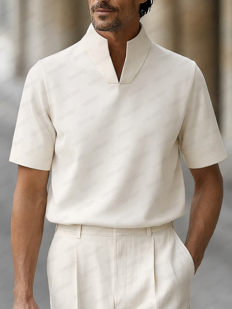 Men's Urban Minimalist Stand Collar Short Sleeve Top – COOFANDY