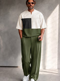 Daily Casual Color Block Matching Set