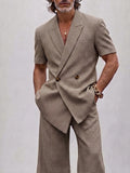 Vintage Smart Casual Plaid Matching Set