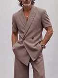 Vintage Smart Casual Plaid Matching Set