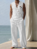 Vacation Casual Printed Tank Top and Pants Set