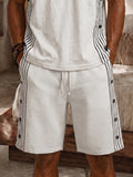 Unique Side Stripe Button Accents Matching Set