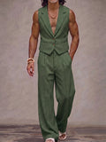 Modern Houndstooth Plaid Suit Vest and Pants Set