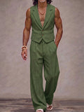 Modern Plaid Suit Vest and Pants Set