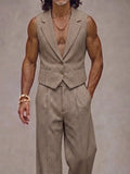 Modern Houndstooth Plaid Suit Vest and Pants Set