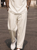 Urban Casual Contrast Color Polo Pants Set