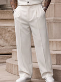 Casual Modern Pleated Shirt Pants Set