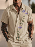 Resort Casual Embroidered Shirt and Shorts Set