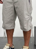 Versatile Cotton Drawstring Cargo Shorts with Zip Pockets