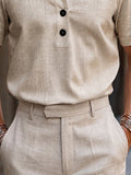 Modern Minimalist Short Sleeve Stand Collar Shirt