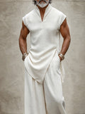 Monochrome Minimalist Sleeveless Top Pants Set