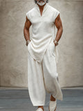 Monochrome Minimalist Sleeveless Top Pants Set