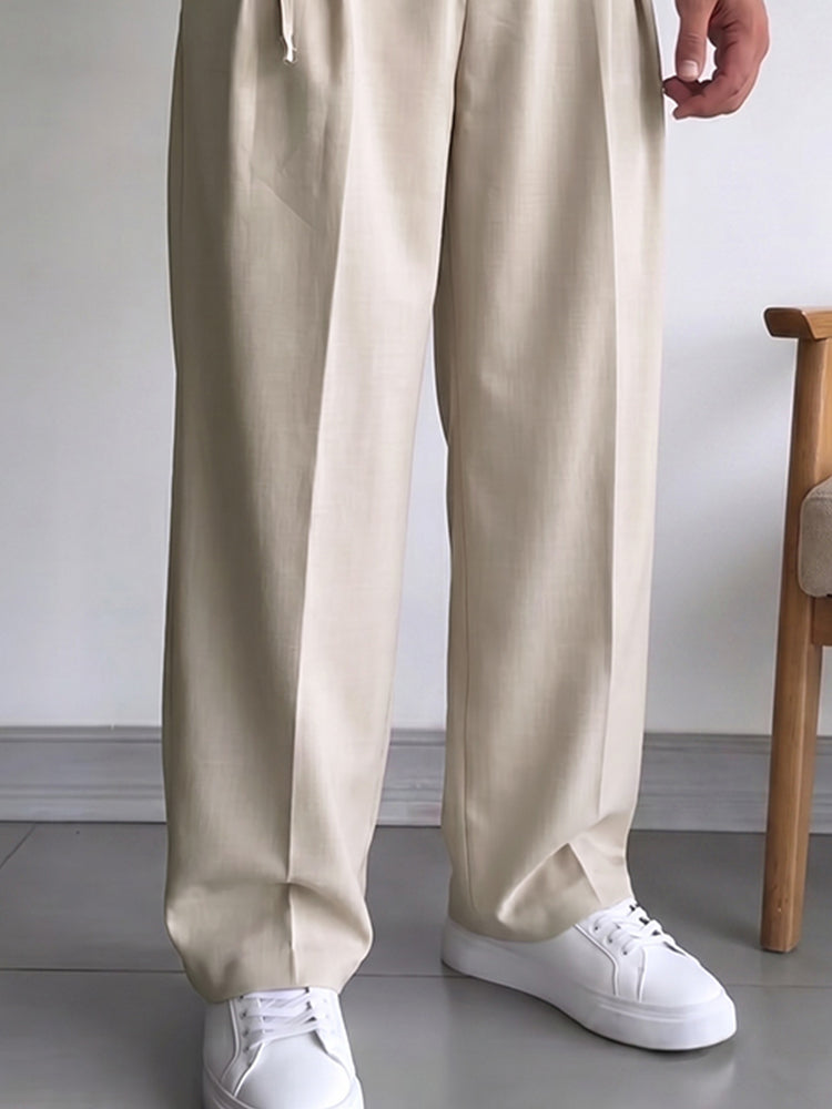wide leg dress pants men COOFANDY Men's Drawstring Pleated – Relaxed Wide-Leg Casual Trousers – COOFANDY Find your perfect dress style_midcentury Fit Wide UK size:12