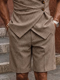 Casual Summer Plaid Blazer Shorts Set