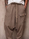 Casual Plaid Drop Crotch Joggers