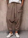 Casual Plaid Drop Crotch Joggers