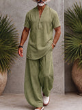 Classic Relaxed Fit Plaid Print Matching Set