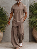 Classic Relaxed Fit Plaid Matching Set