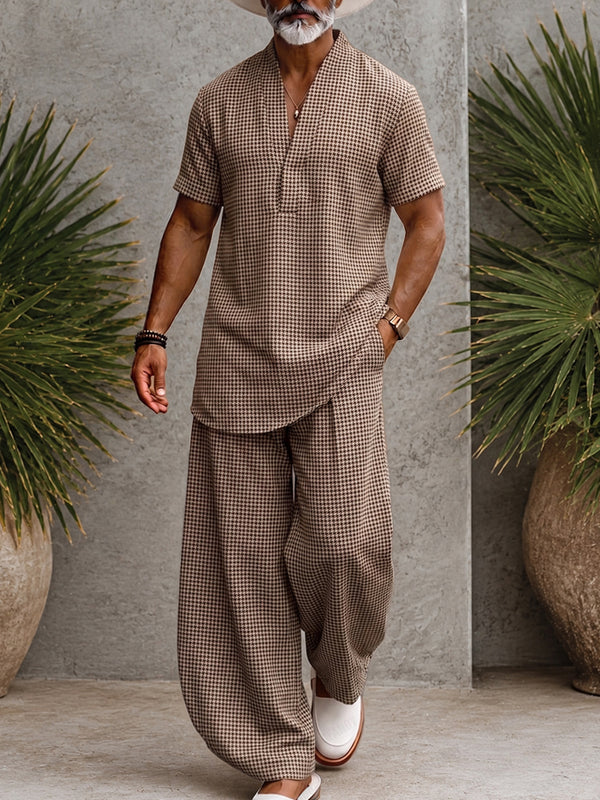 Classic Relaxed Fit Plaid Matching Set