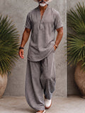 Classic Relaxed Fit Plaid Matching Set