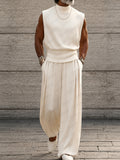 Minimalism Urban Casual Sleeveless Matching Sets