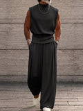 Minimalism Urban Casual Sleeveless Matching Sets