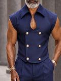 Stylish Tailored Sleeveless Vest Shorts Set