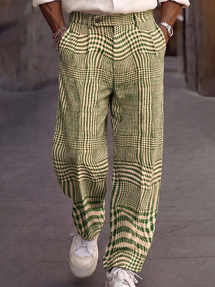 Smart Casual Plaid Pattern Suit Pants