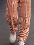 Smart Casual Plaid Pattern Suit Pants