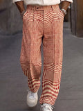 Smart Casual Plaid Pattern Suit Pants