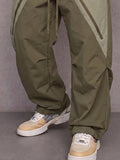 Versatile Utility Contrast Zipper Pockets Cargo Pants