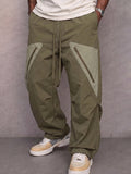 Versatile Utility Contrast Zipper Pockets Cargo Pants
