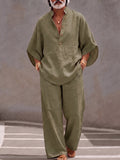 Minimalist 100% Cotton Batwing Sleeve Top and Pants Set