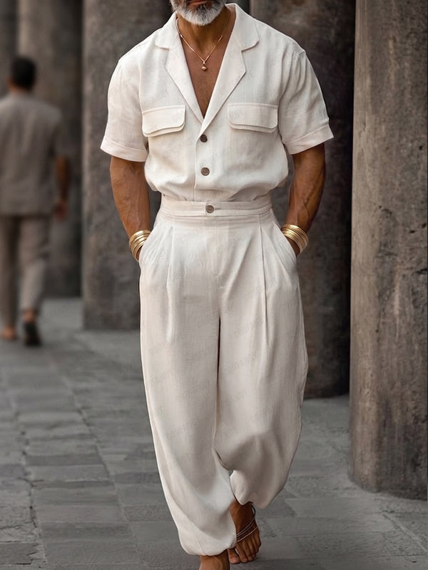 joggers and dress shirt Minimalist Premium Cotton Shirt & Joggers Set