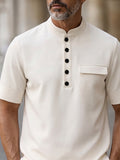 Modern Casual Soft Touch Fabric Henley Shirt
