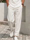 Retro Casual Golden Button Decor Shirt Pants Set