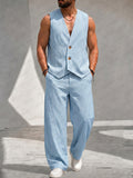 Smart Casual Pinstripe Loose Fit Matching Sets