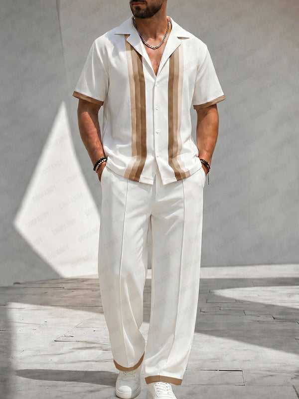 Resort Loose Fit Gradient Stripes Matching Sets