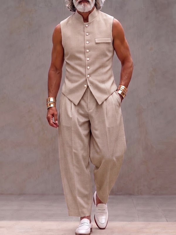 Smart Casual Suit Vest and Pants Set