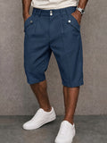 Modern Commuter Button Accent Suit Shorts