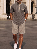 Stylish Houndstooth Check Print Matching Set
