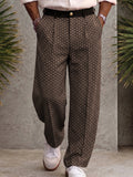 Smart Casual Geometric Print Suit Pants