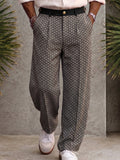 Smart Casual Geometric Print Suit Pants
